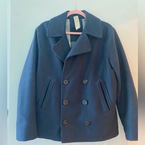 Burberry men cotton half pea coat